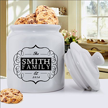 Personalized Family Name Ceramic Cookie Jar