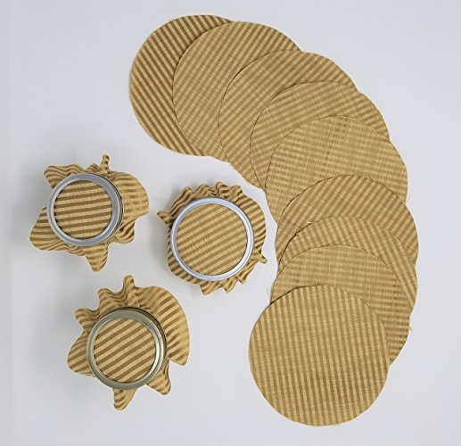 Dozen Golden Stripe Satin Jar Toppers, Handcrafted Fabric Circles YoYo