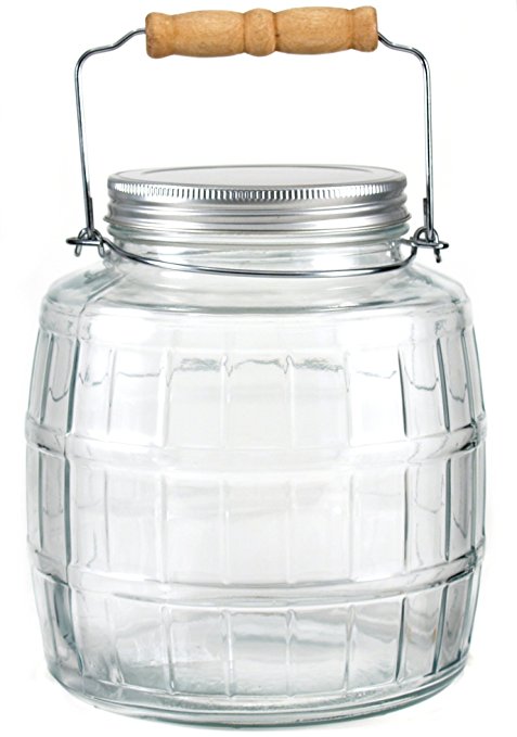Anchor Hocking 1 Gallon Brushed Aluminum Lid Barrel Jar