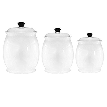 American Atelier White 3 Piece Canister Set (White - Set of 3)