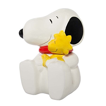 Gibson Peanuts Snoopy & Woodstock Large 10.5” Ceramic Cookie Jar With Lid Decorative Collectibles