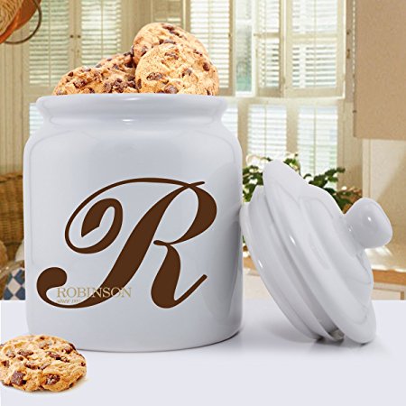 Personalized Cookie Jar - Monogrammed Family Initial Cookie Jar - Custom Cookie Jar
