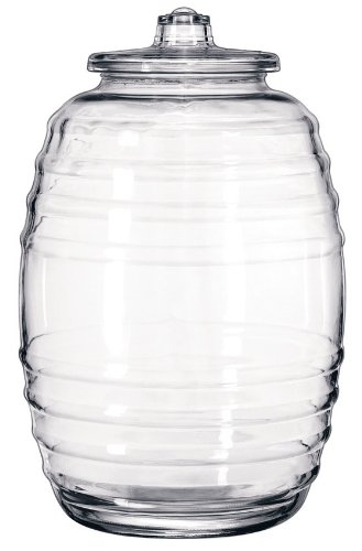 LIB9520004 - Glass Barrel With Lid, 20 Liters, Clear