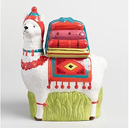 CP Technology Ceramic Llama Cookie Jar, Novelty Ceramics, Kitchen Canister, Cookie Jar With Airtight Lid For Food Storage, Store Cookies, Crackers, Chips and More