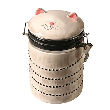 Ceramic Cat Treat Cookie Jar - Sealable Kitchen Canister